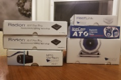 20190815 040857  Starting to collect the equipment we will need for the 90 SW Reef tank.  We got the Vortech MP10 and Reeflink from the guy we bought the Waterbox 40.2 AIO from. We bought the rest of the stuff from Top Shelf Aquatics in Winter Park, FL.  Since the tank will be in the family/TV room we opted for an DC return pump (Ecotech Vectra S1) because it  should  be quieter.  We will add a Vortech MP40 powerhead once we get the tank going.