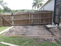 IMG 1658  Ever since my grill and smoker got kicked off the pool deck I've wanted to build a small slab/patio in the backyard for my grill and smoker.  So I started by digging out an 8' x 12' area.