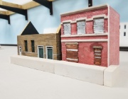 20190217 064748  Starting to work on painting boarded up windows. So far it's a big failure.